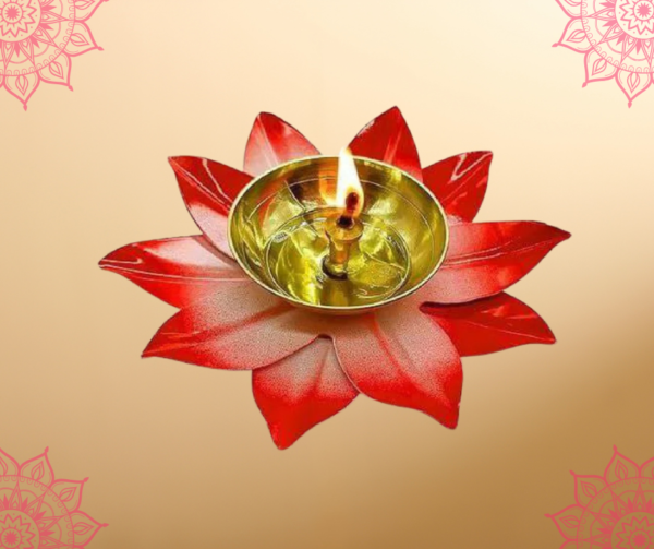 Personalised Ellegant Damru Rakhi with Decorative Metallic Designer Diya - Image 4