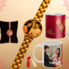 Personalised Bhaiya Rakhi with customised two coffee mug set