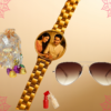 Personalised bhai Rakhi with a sunglass and cookies