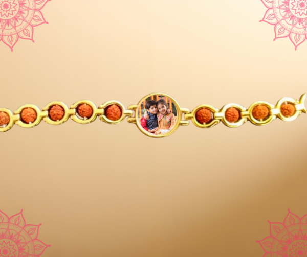 Personalised Rudraksh Rakhi with a classic sunglass and cookies - Image 3
