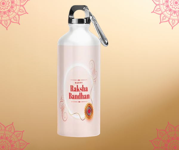 Personalised Bhaiya & bhabhi Rakhi with a customised sipper bottle and Mini organiser - Image 4