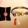 Personalised Elegant Damru Rakhi with Bhabhi Rakhi